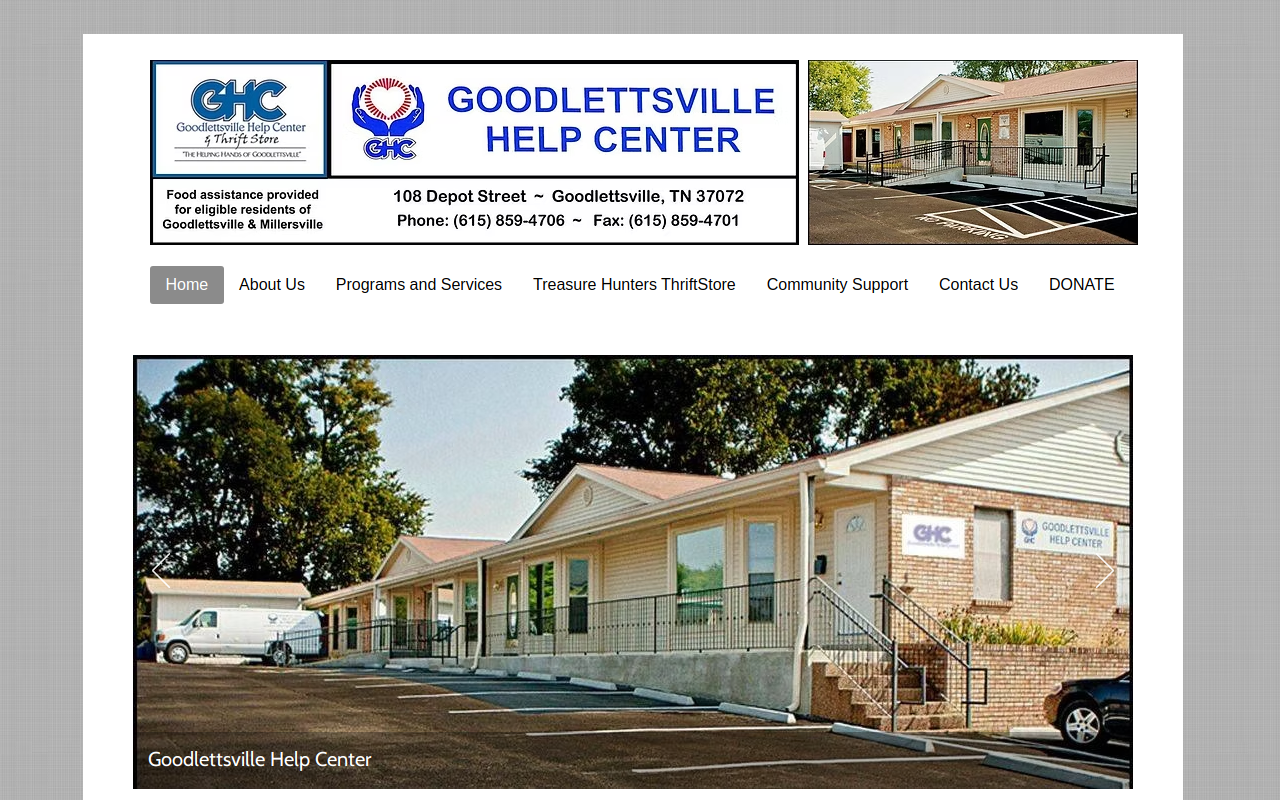 Treasure Hunters Thrift Store website preview