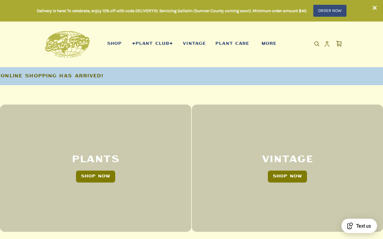 Earth First Plant Co. website preview