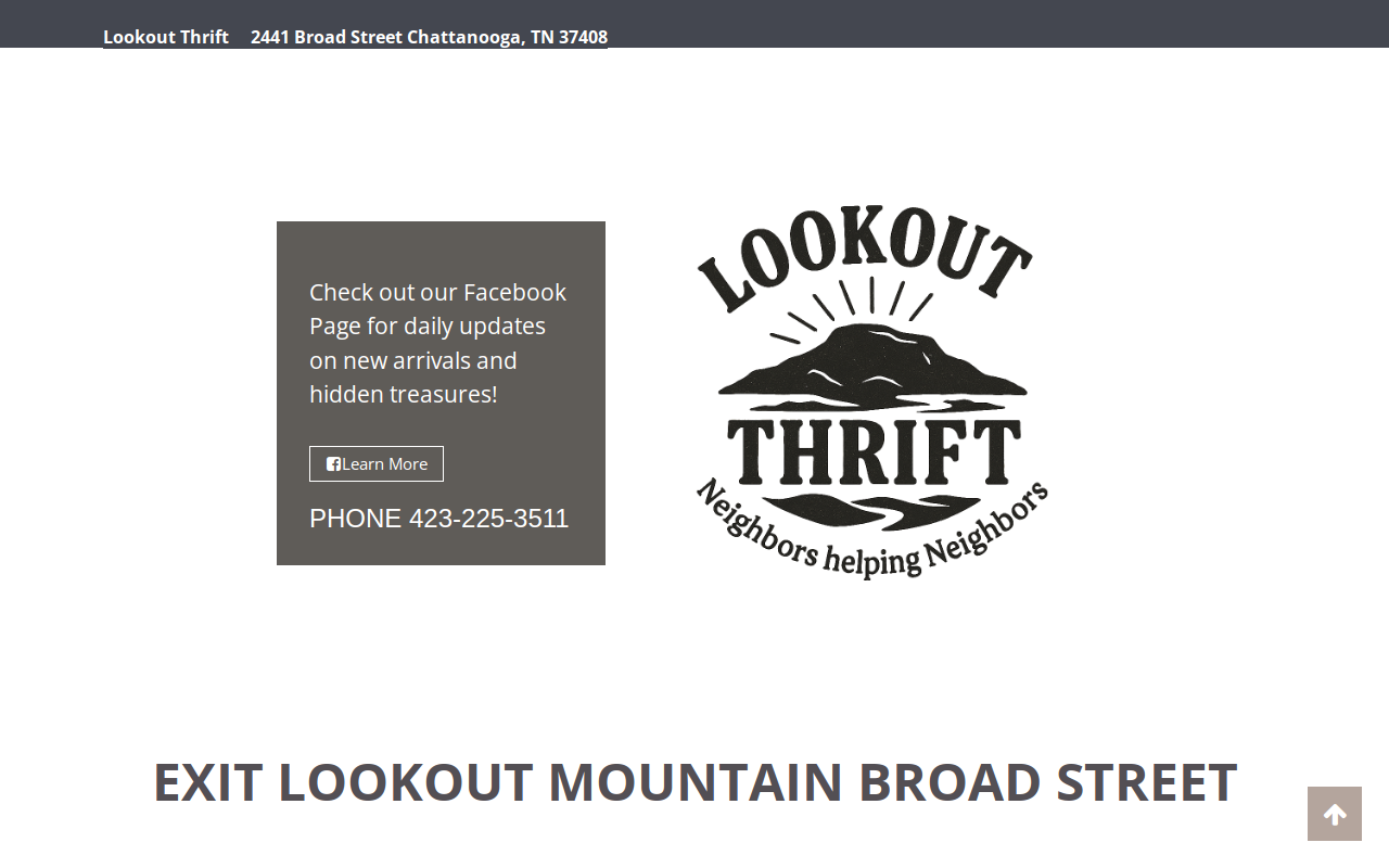 Lookout Thrift website preview
