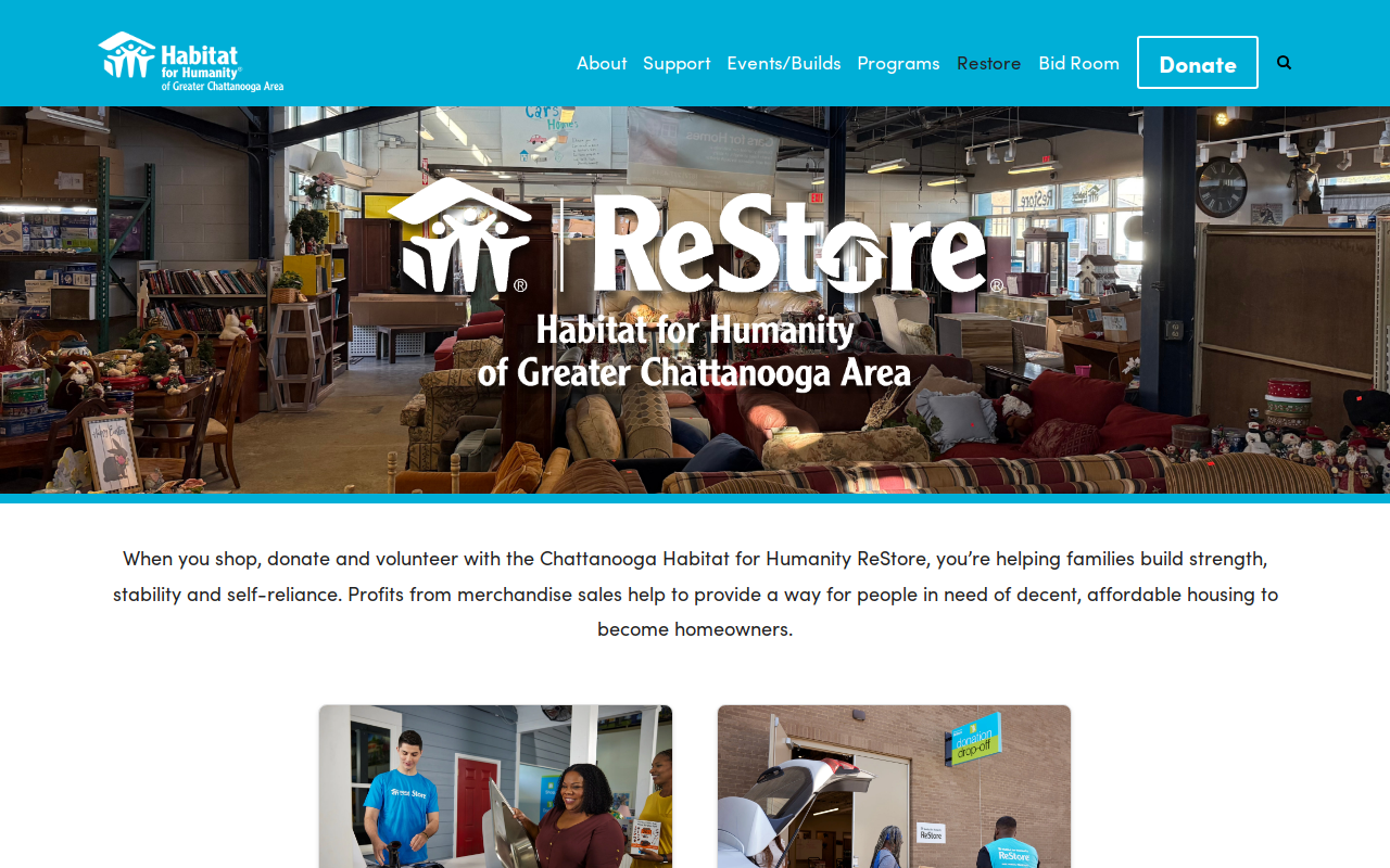 Habitat for Humanity Restores - Chattanooga Area website preview
