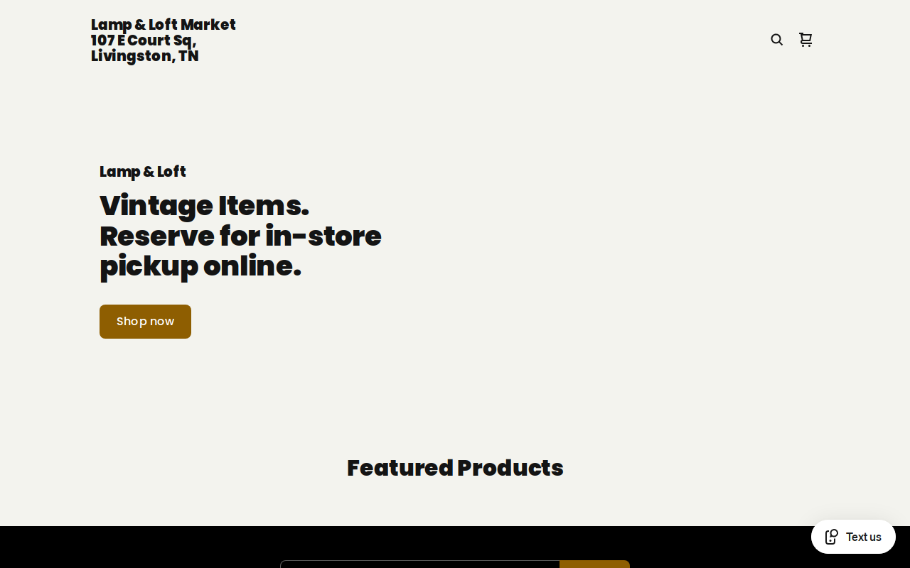 Lamp & Loft Vintage Market website preview