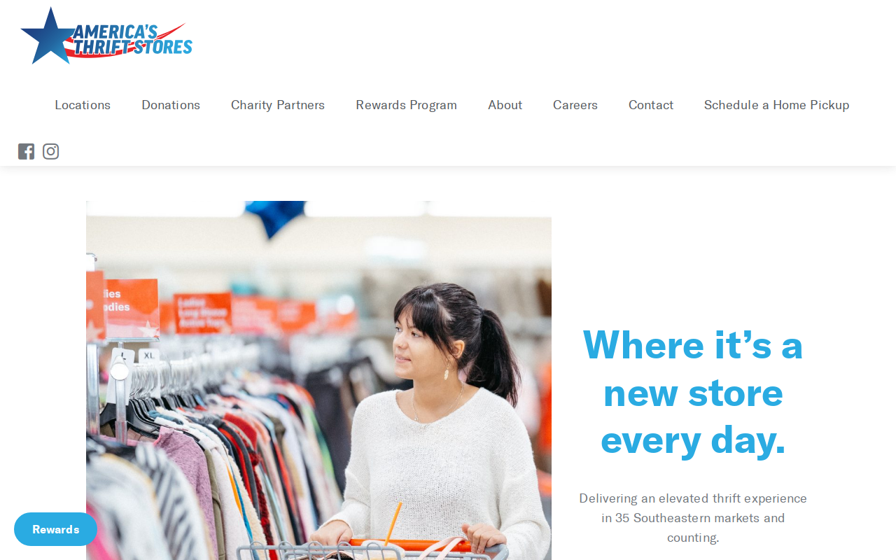 America's Thrift Stores and Donation Center website preview