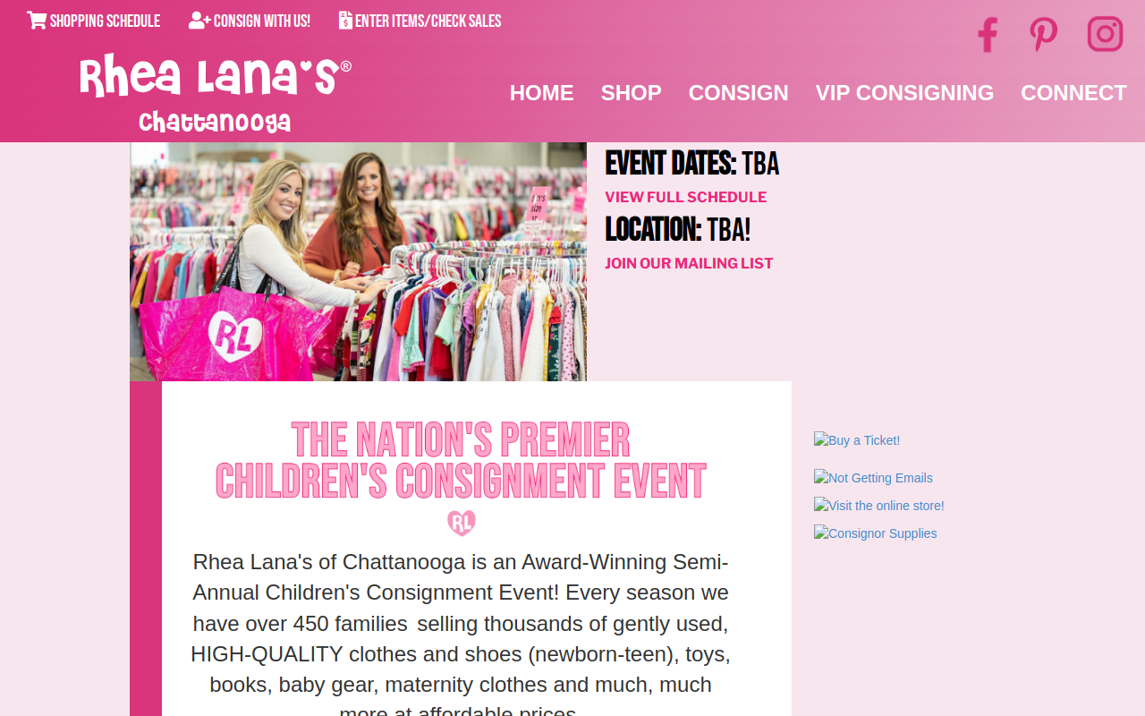 Rhea Lana's of Chattanooga website preview