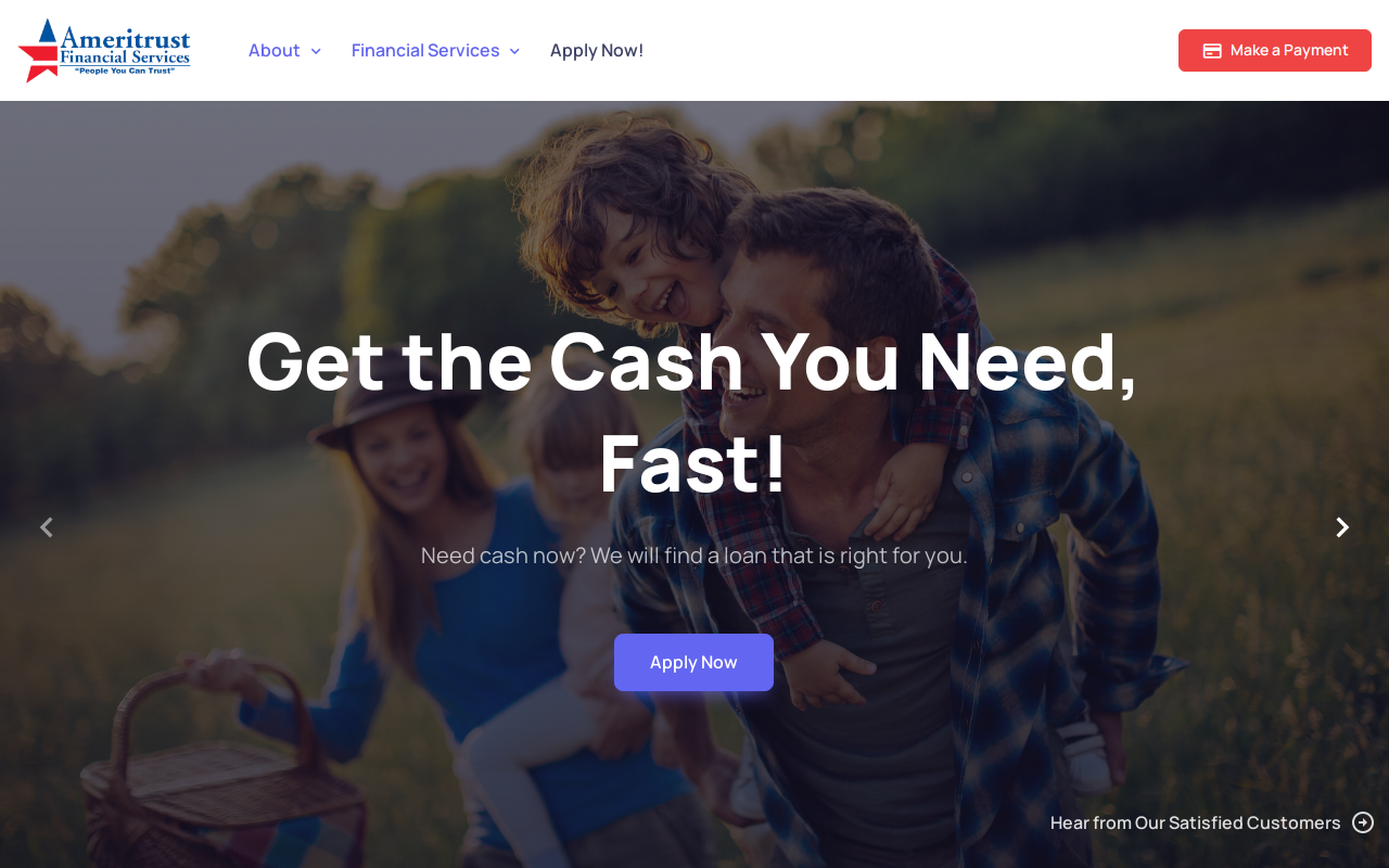 American Trust Cash Advance website preview