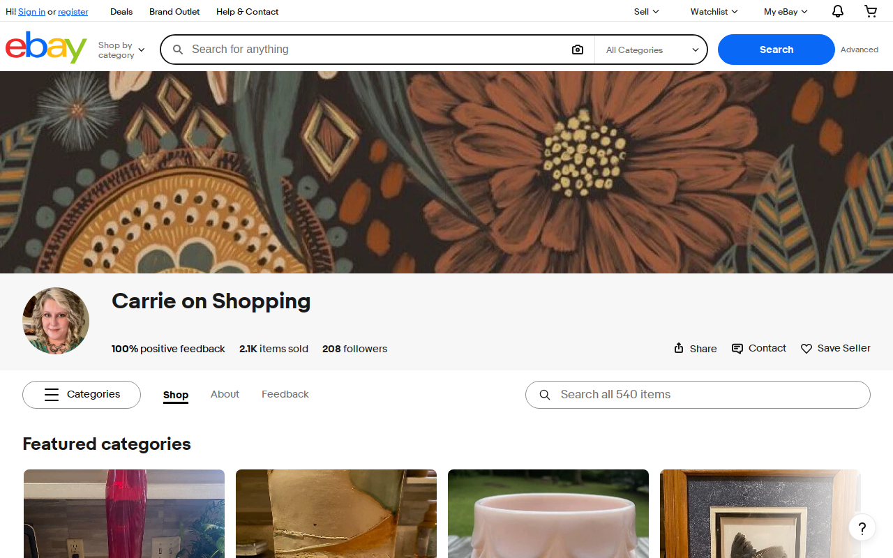 Carrie On Shopping website preview