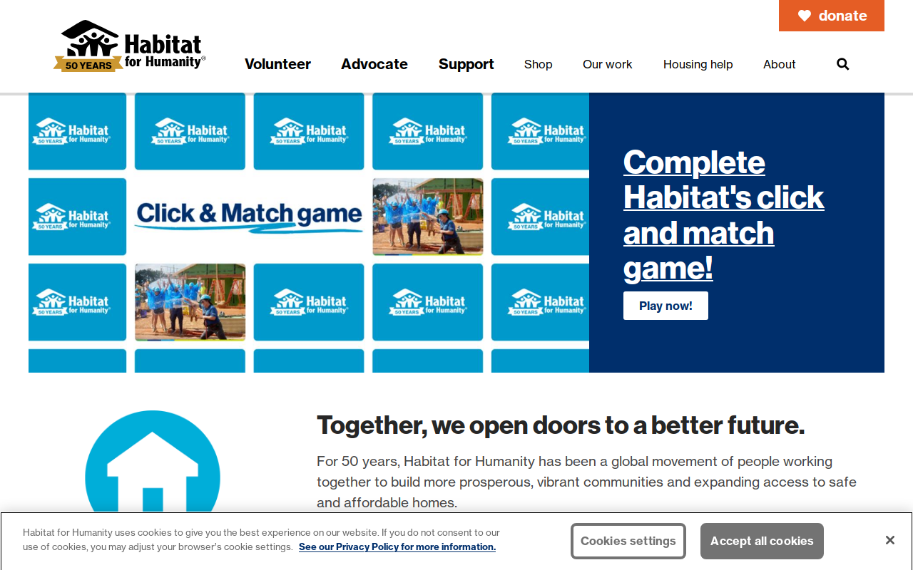 Habitat For Humanity website preview