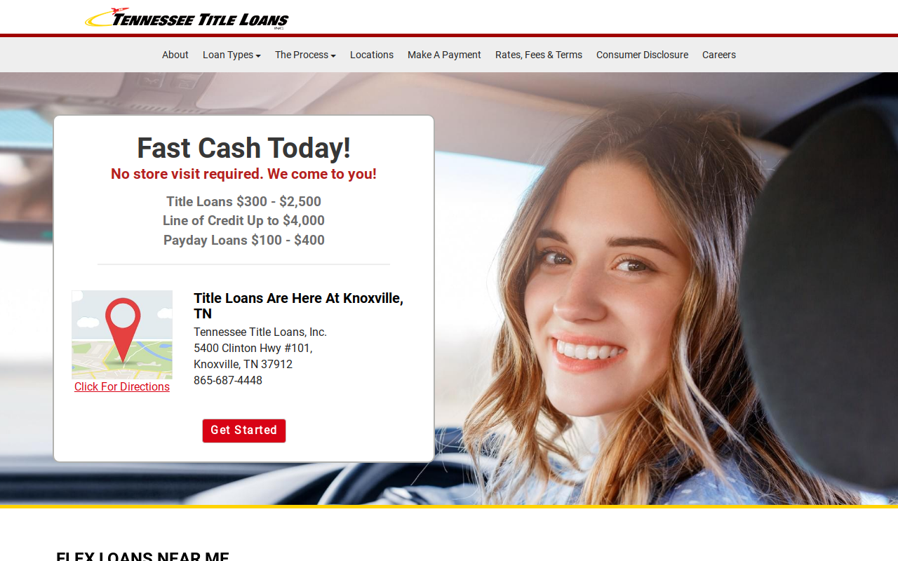 Tennessee Title Loans, Inc website preview
