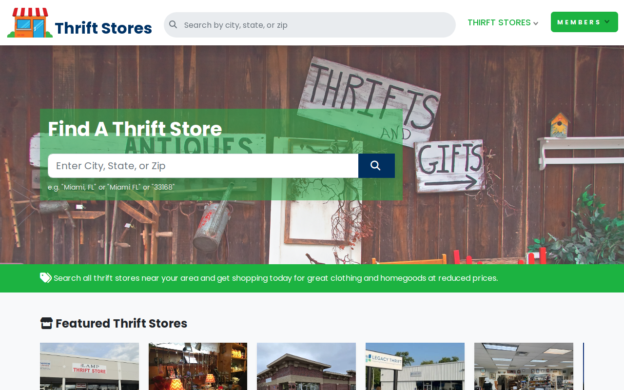 Opportunity House Thrift Store website preview