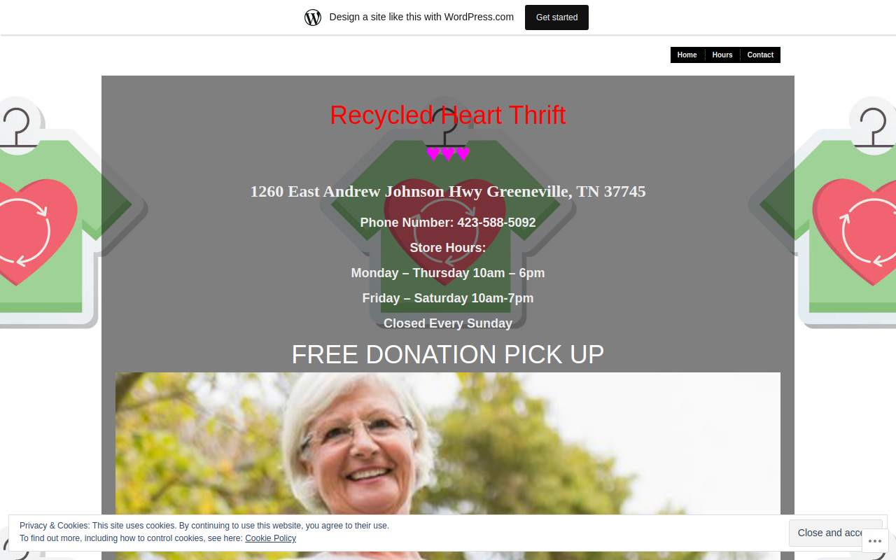 Recycled Heart Thrift website preview