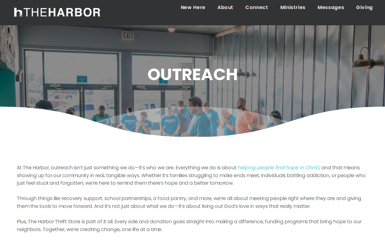 The Harbor Thrift Store website preview