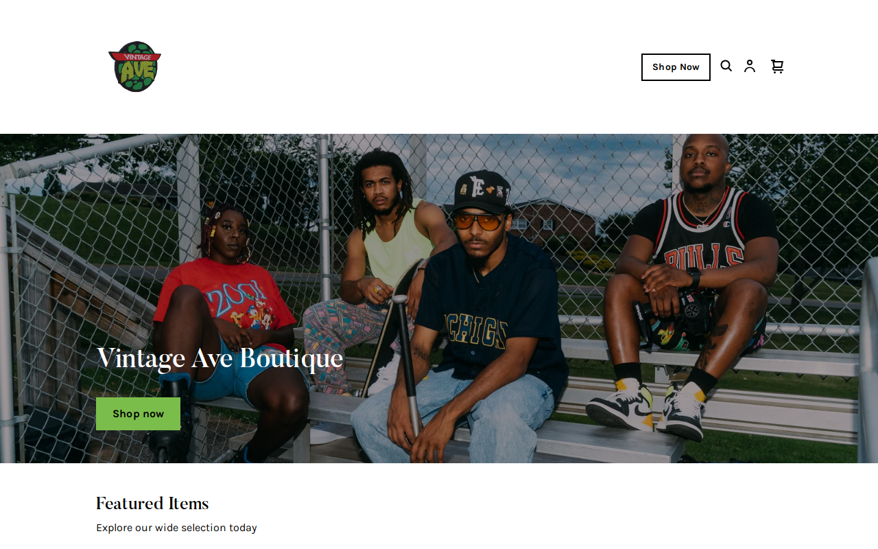 Vintage Ave Boutique website preview