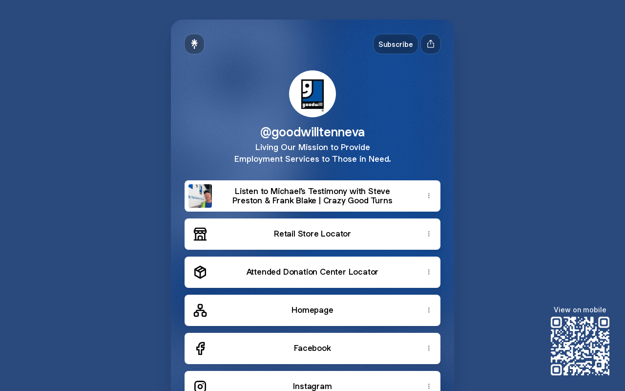 Goodwill Industries of Tenneva Area website preview