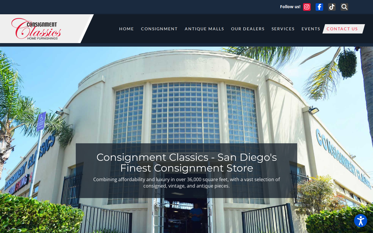 Consignment Classics Home Furnishings website preview