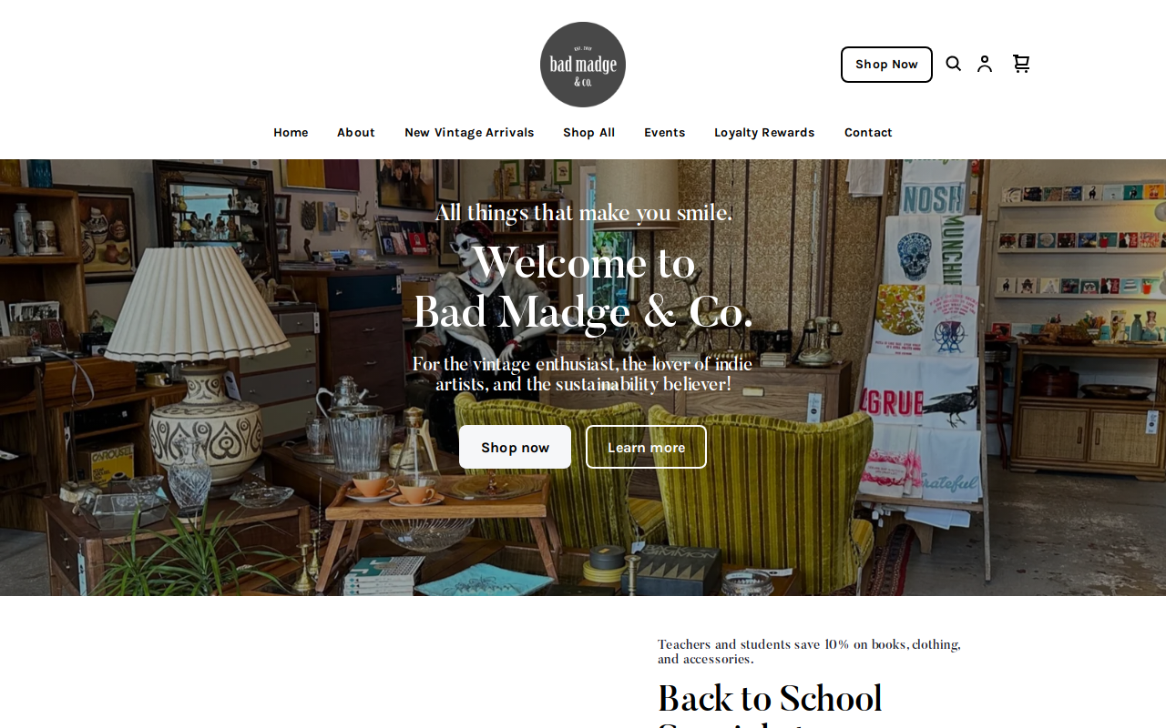 Bad Madge & Company website preview