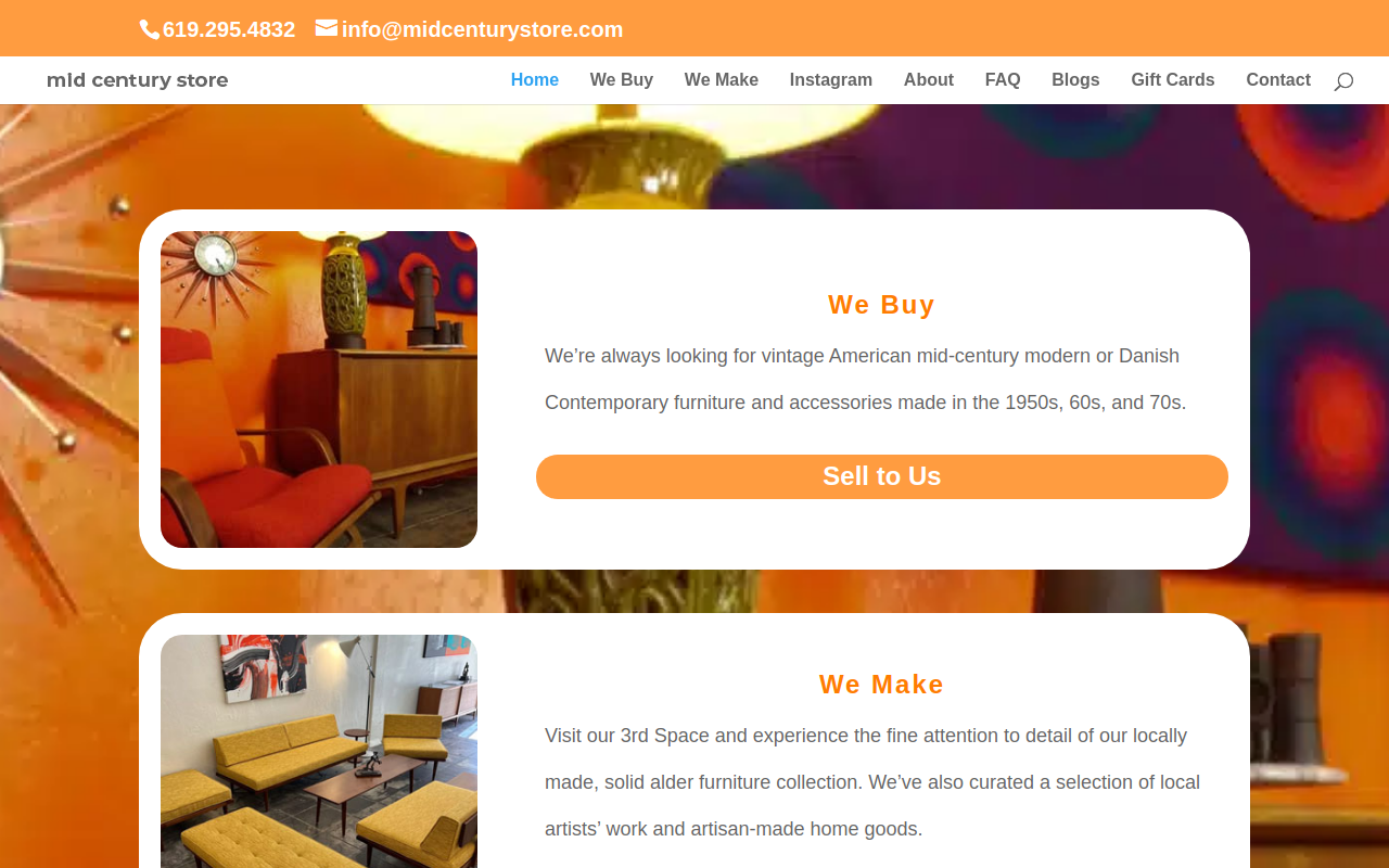 Mid Century Store website preview