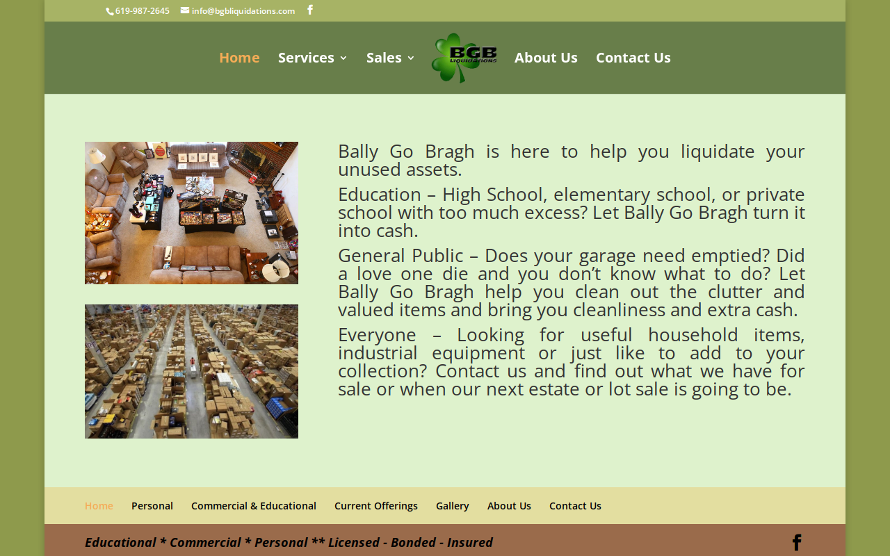 Bally Go Bragh - BGB Liquidations website preview