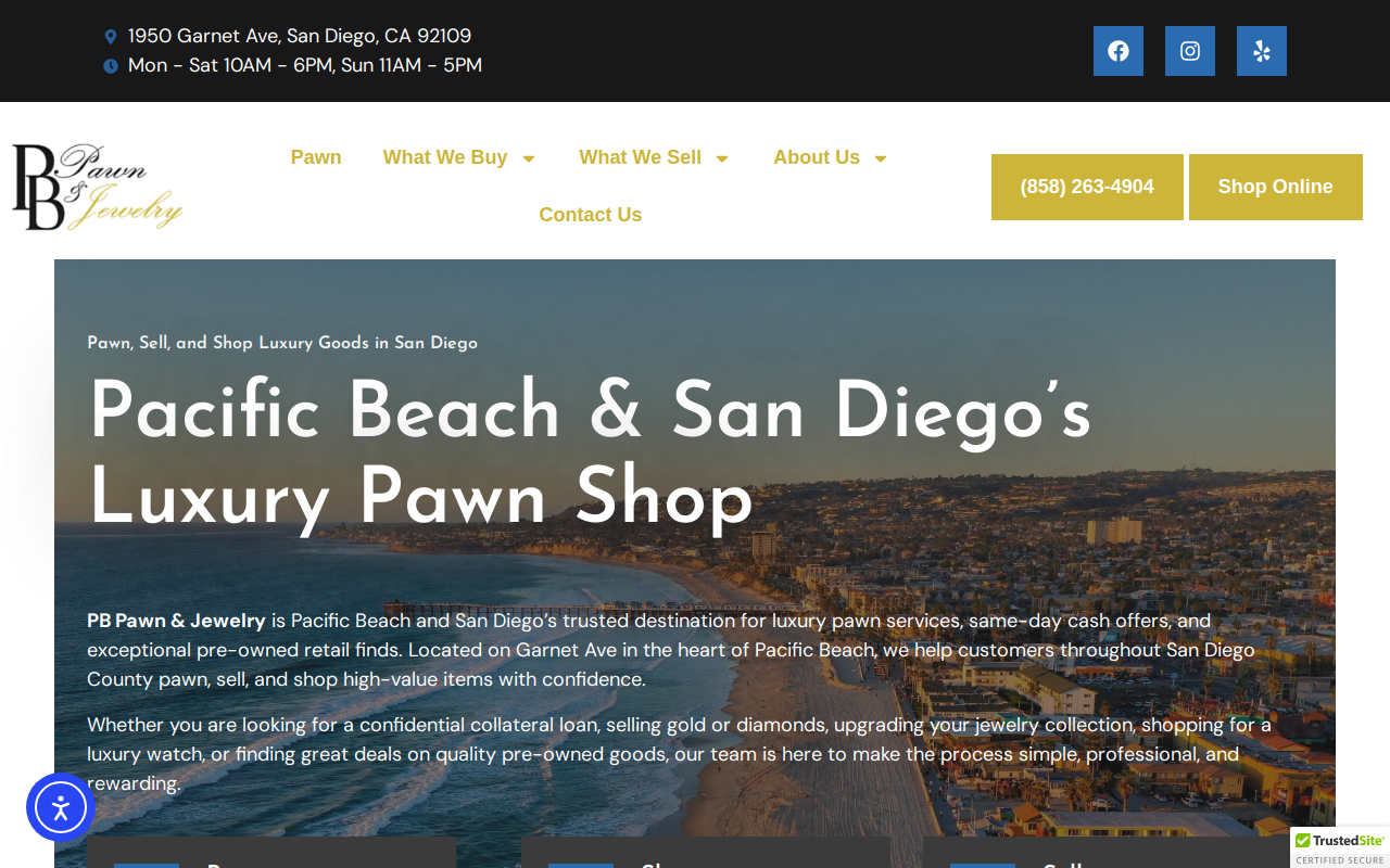 PB Pawn & Jewelry website preview