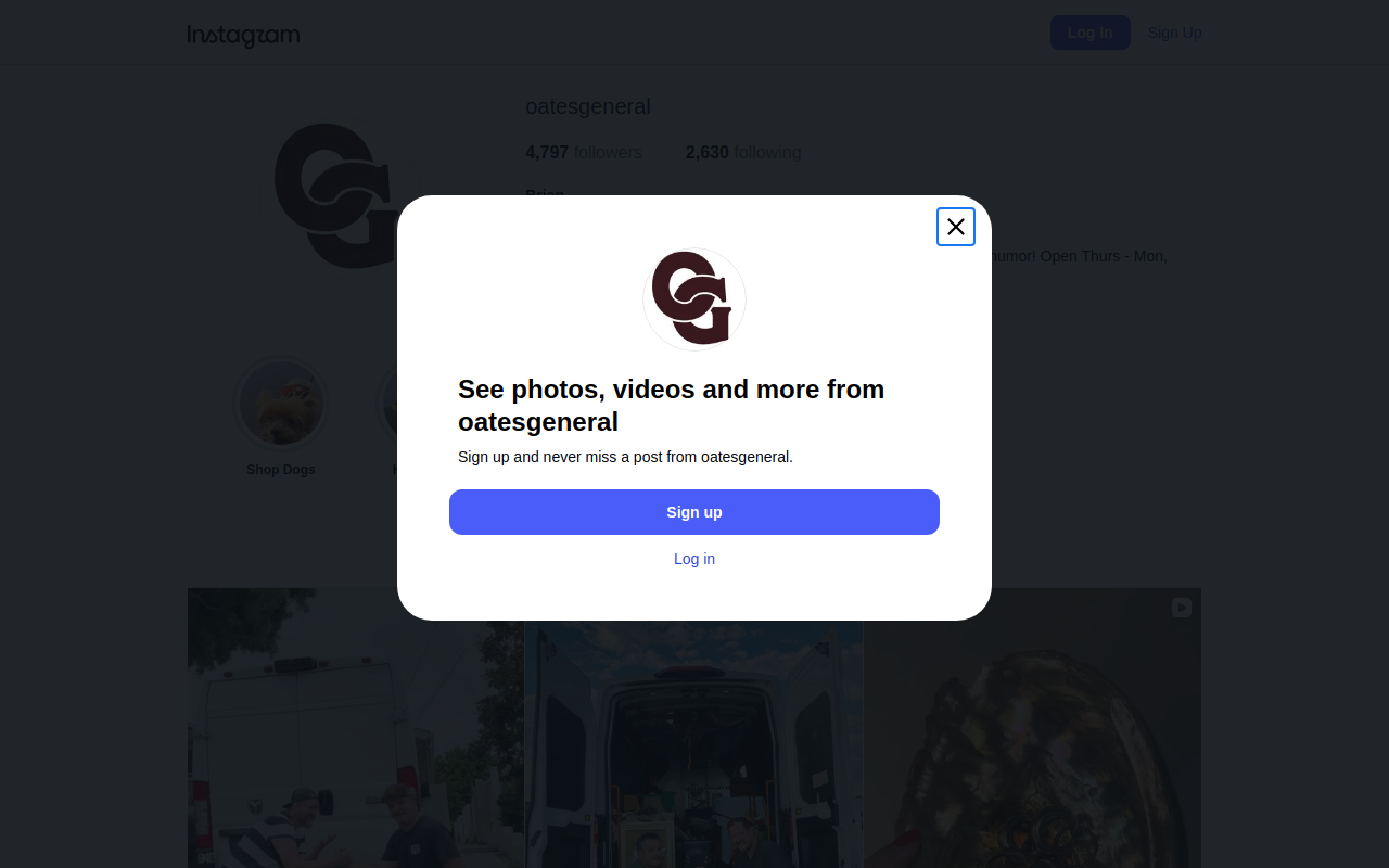 Oates General website preview