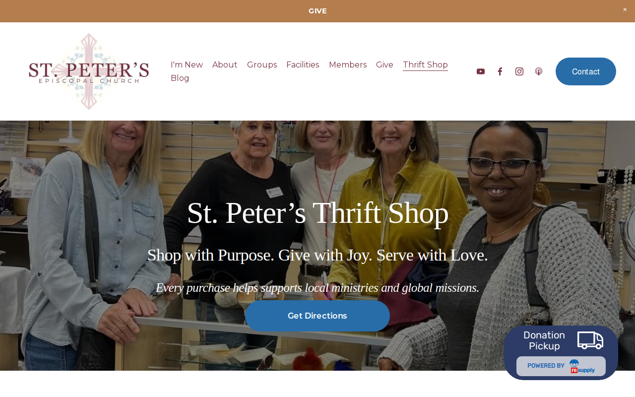 St Peter's Thrift Shop website preview