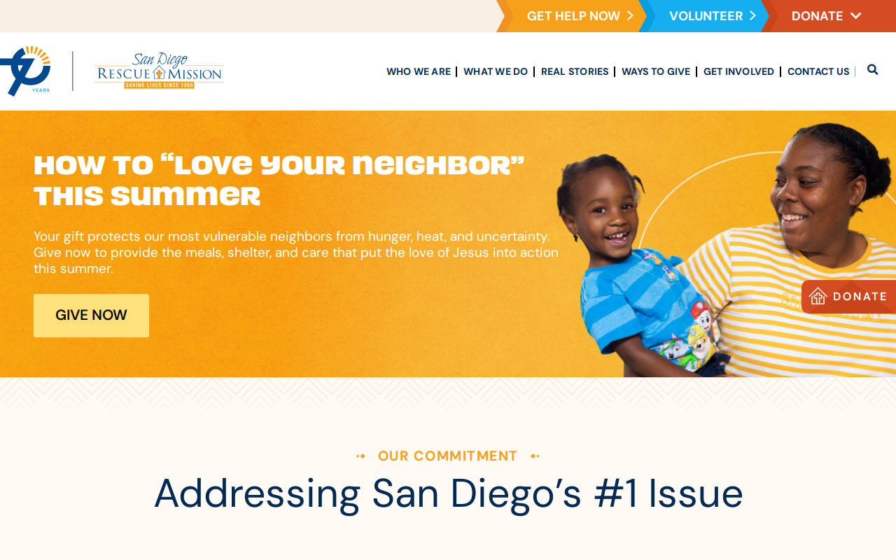 San Diego Rescue Mission website preview