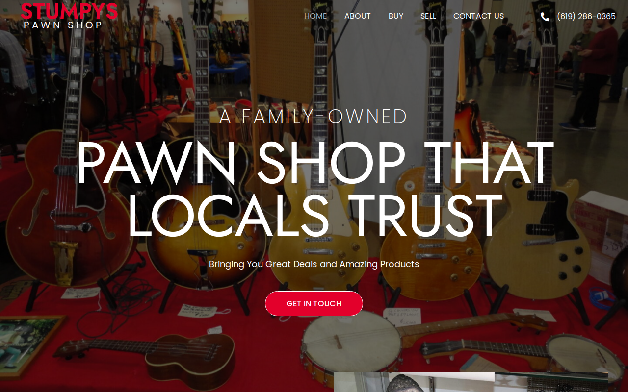 Stumpy's Pawn Shop website preview