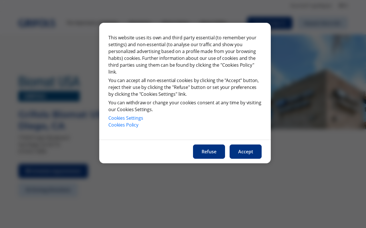 Grifols Biomat USA - Plasma Donation Center website preview
