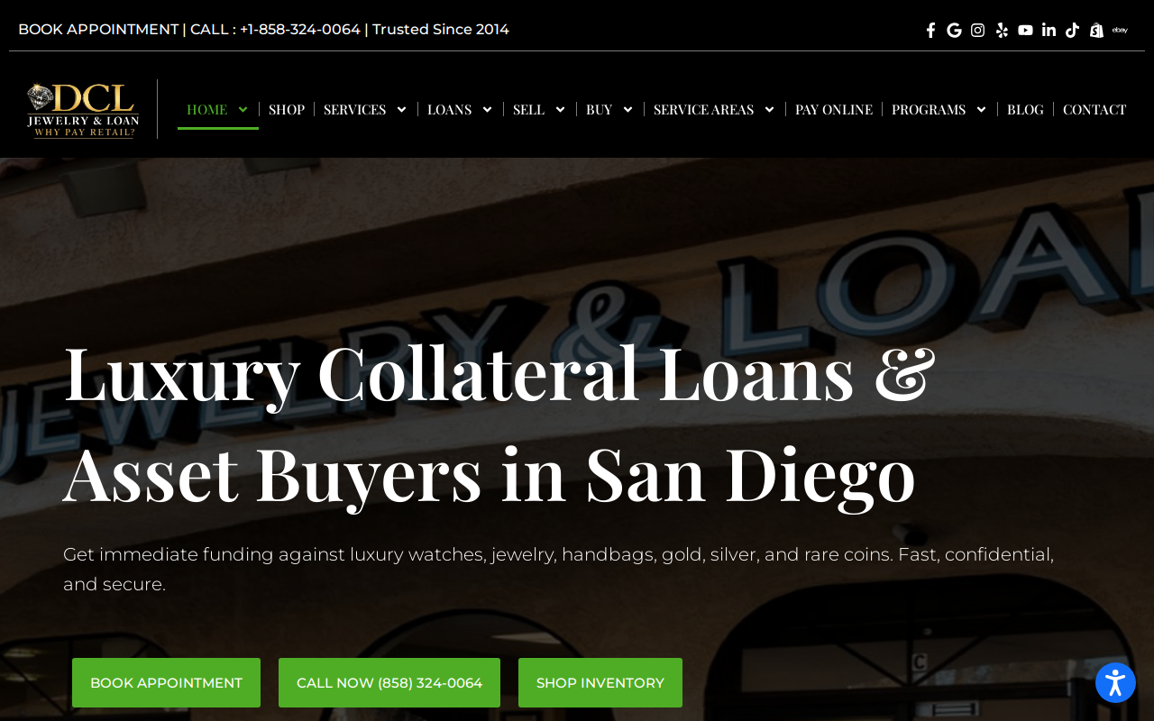 DCL Jewelry & Loan website preview