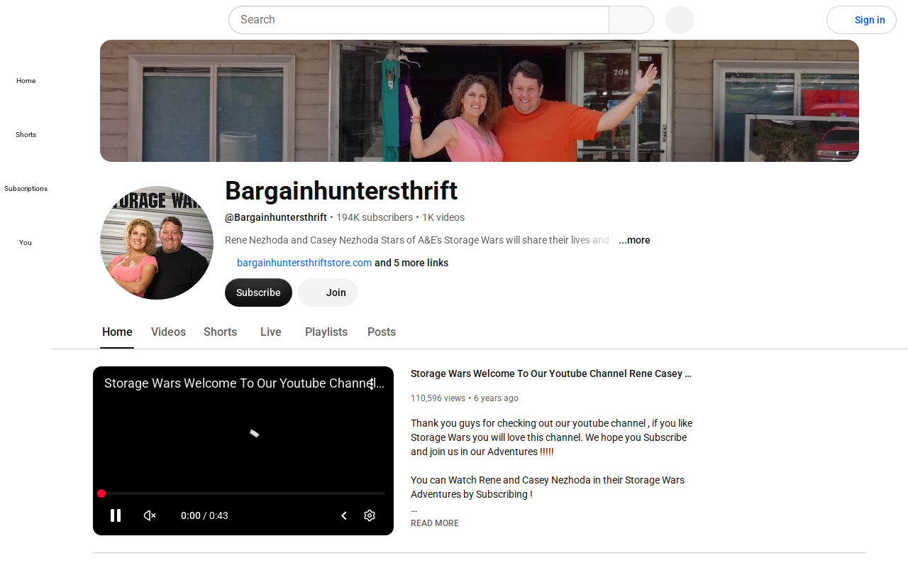 Bargain Hunters Thrift Store website preview