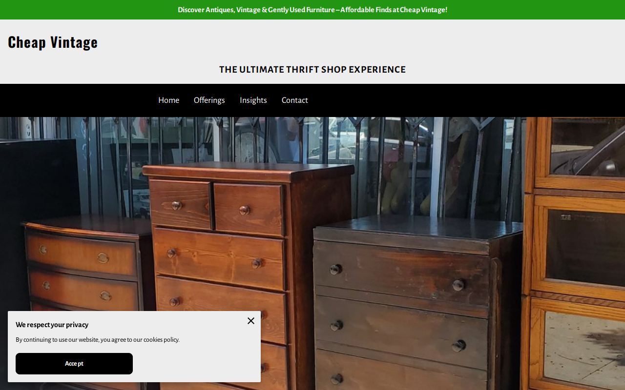 Cheap Thrift Shop website preview