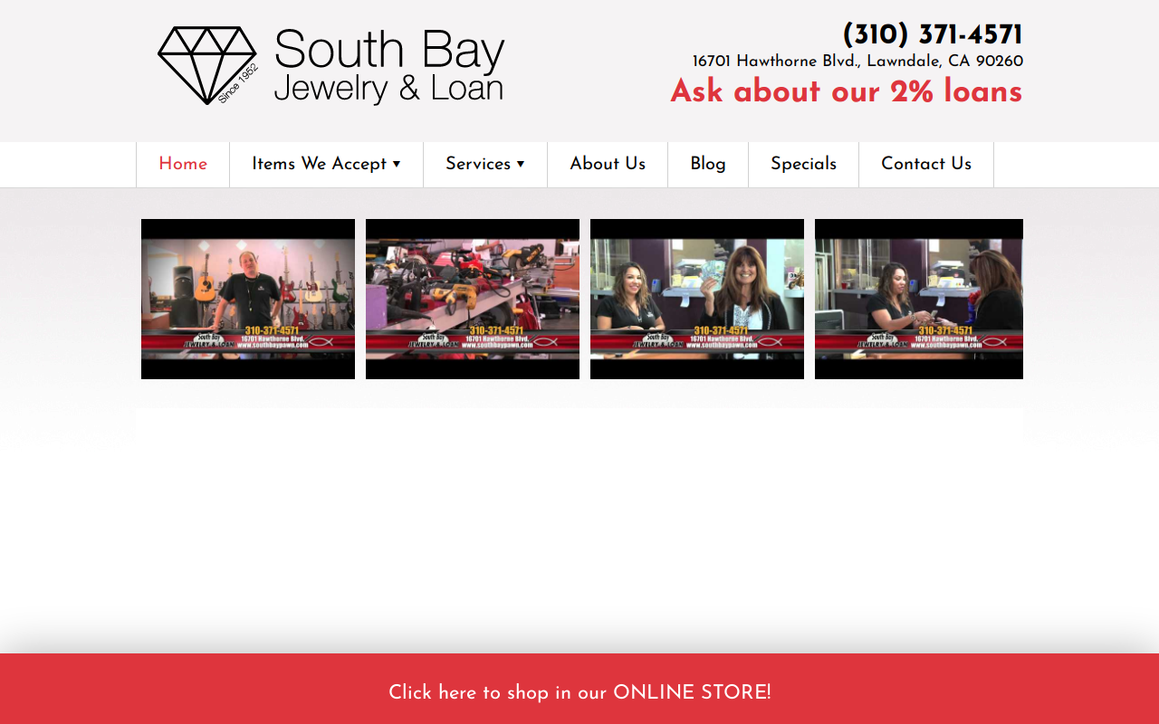 South Bay Jewelry & Loan website preview