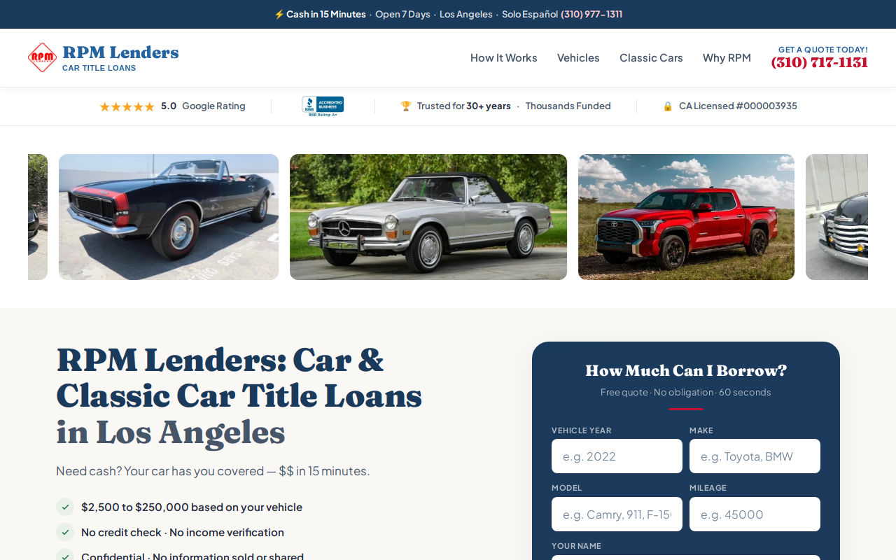 RPM Lenders, Inc. website preview