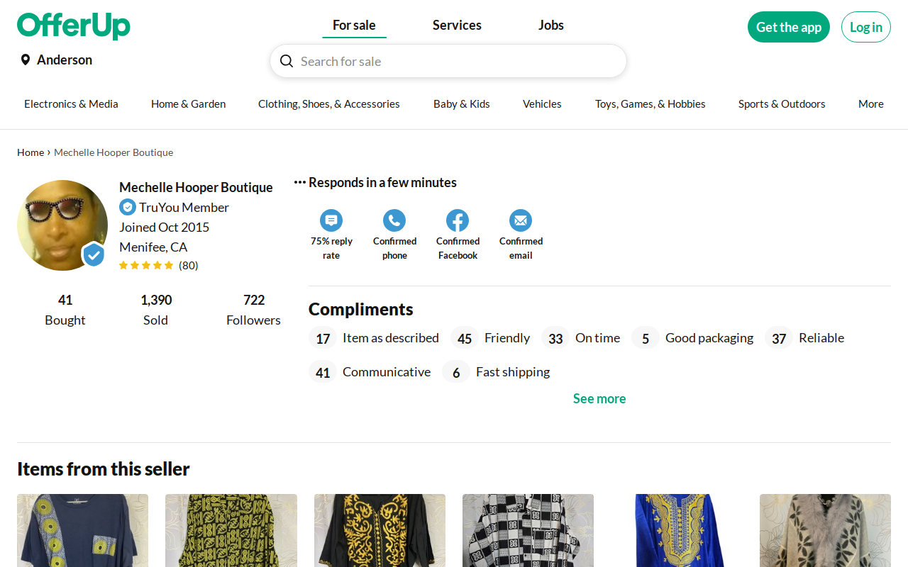 Thank You Thrift Store website preview