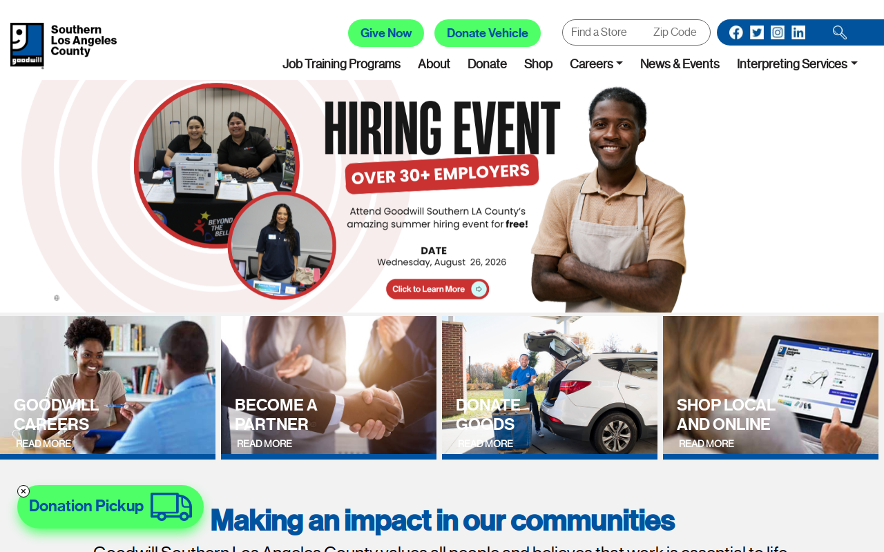 Goodwill Southern Los Angeles County website preview