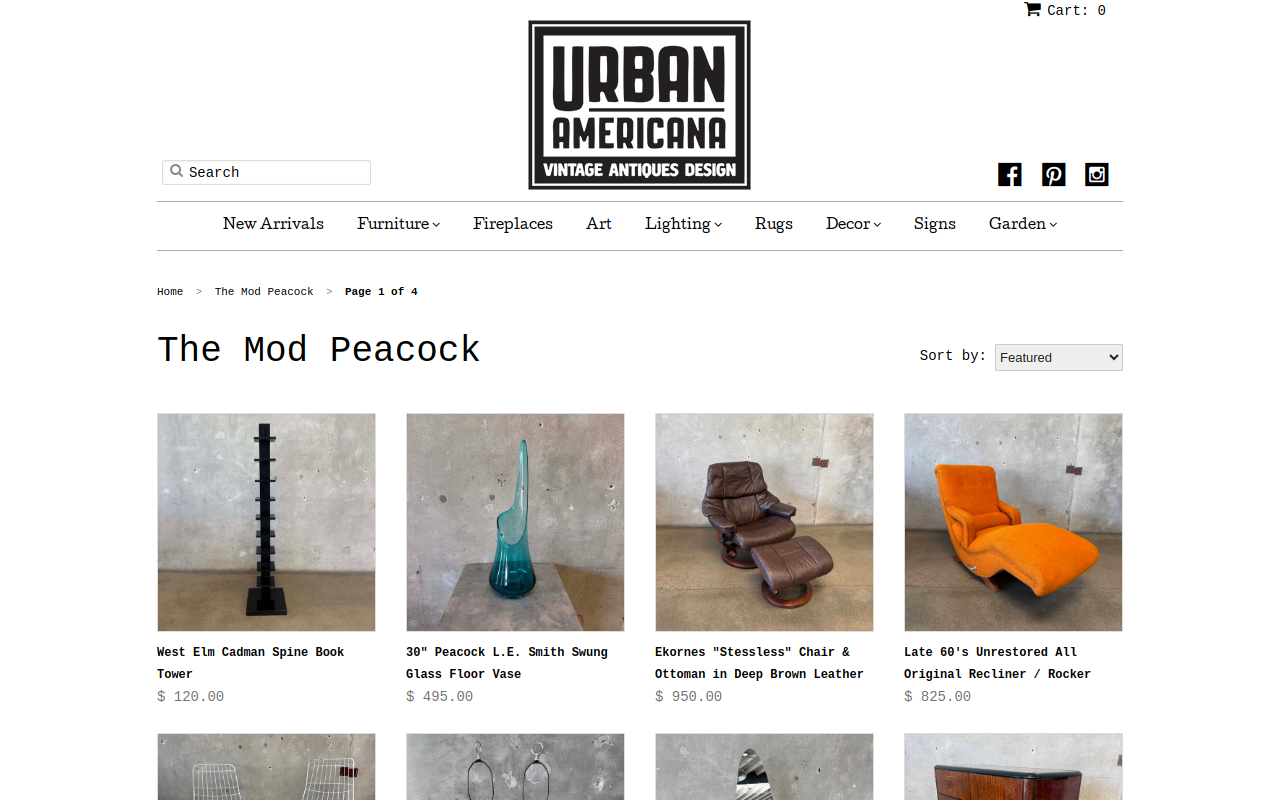 The MOD Peacock website preview