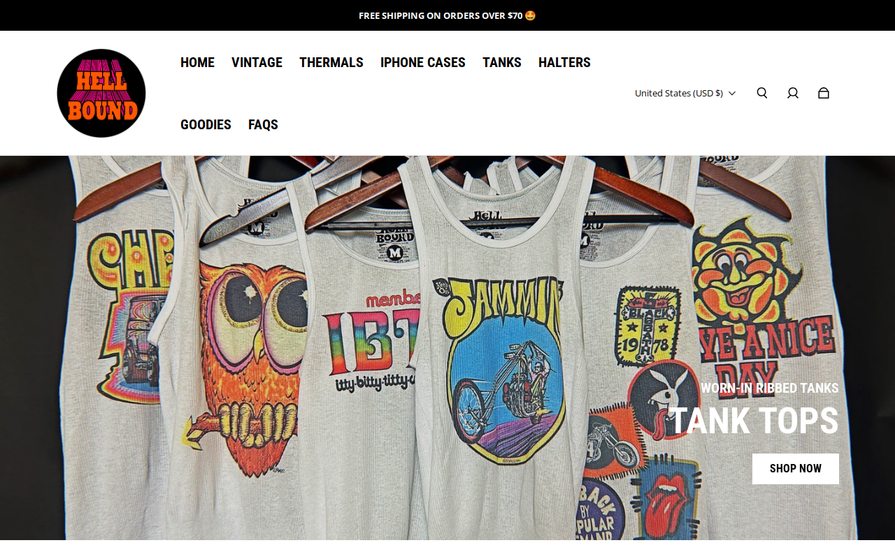 Hellbound Vintage website preview