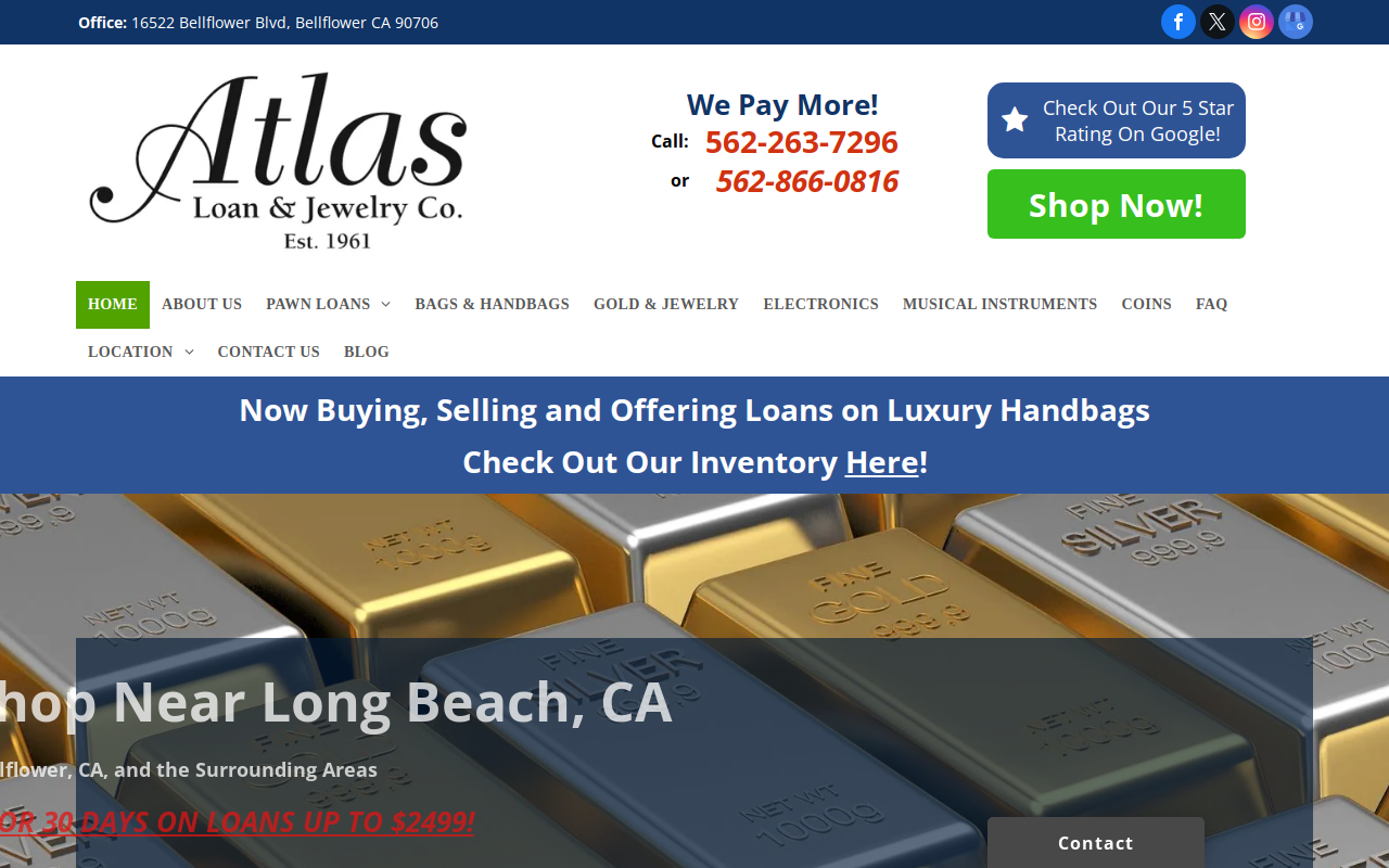 Atlas Loan & Jewelry Co. website preview