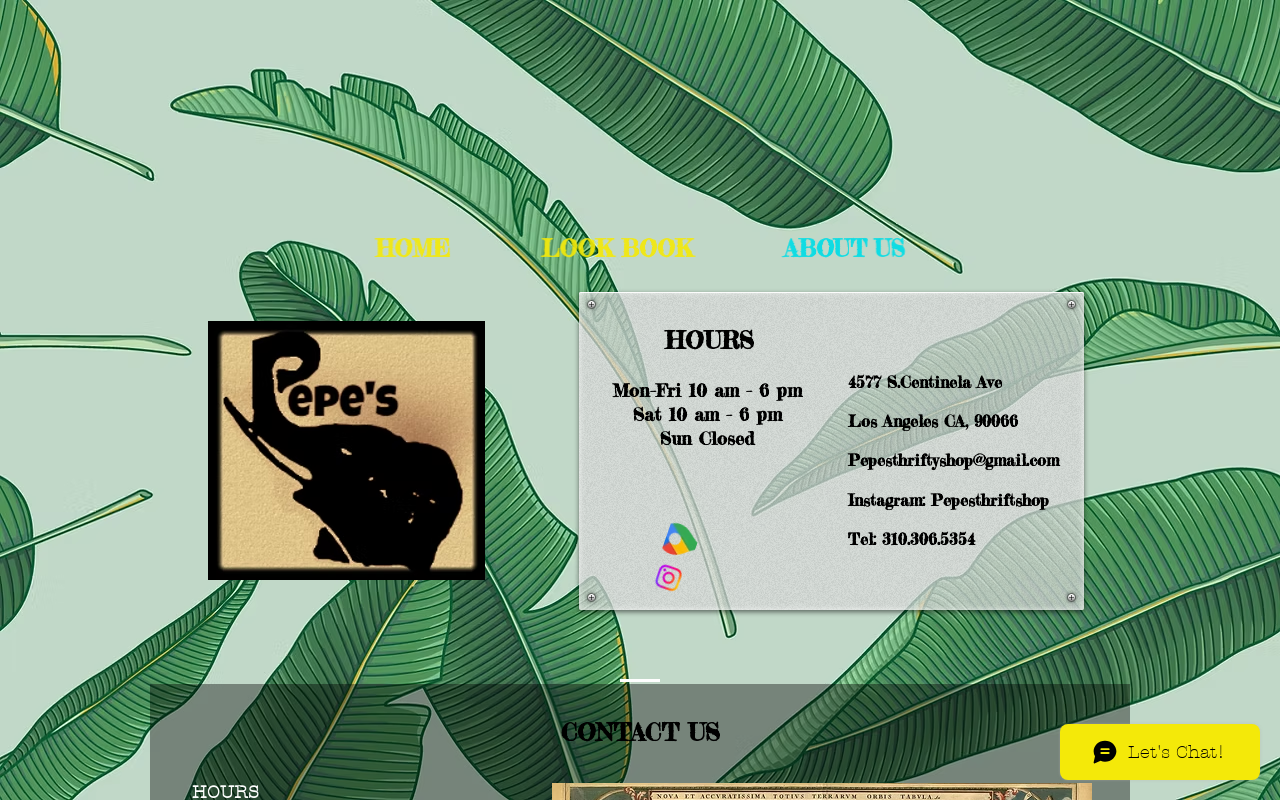 Pepe's Thrifty Shop website preview