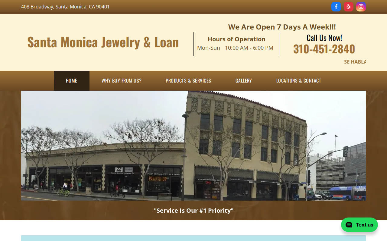 Santa Monica Jewelry & Loan website preview