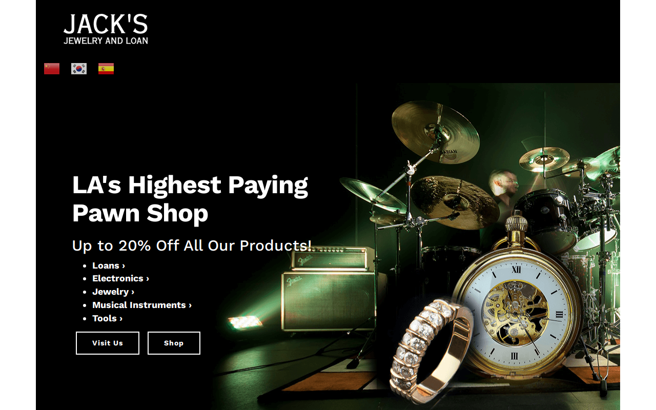 Jack's Jewelry & Loan website preview