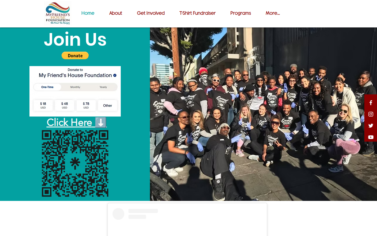 My Friend's House Foundation website preview