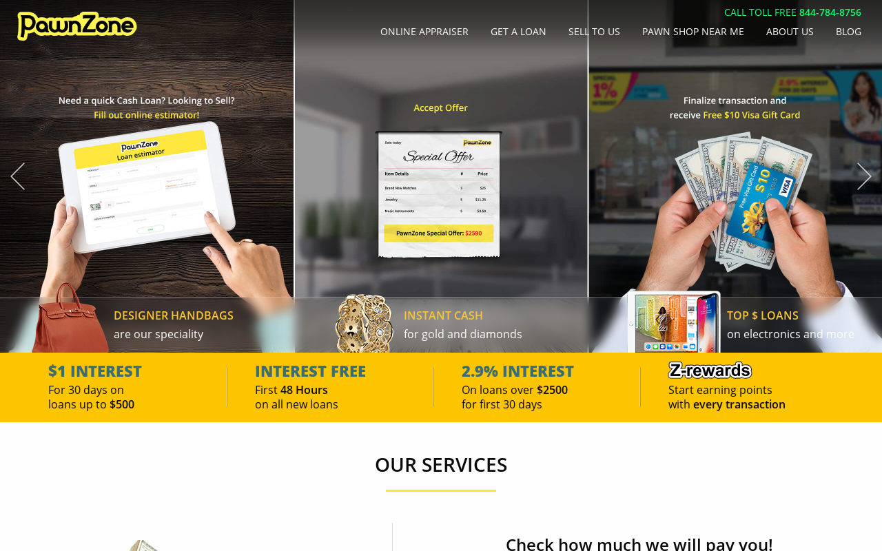PawnZone website preview