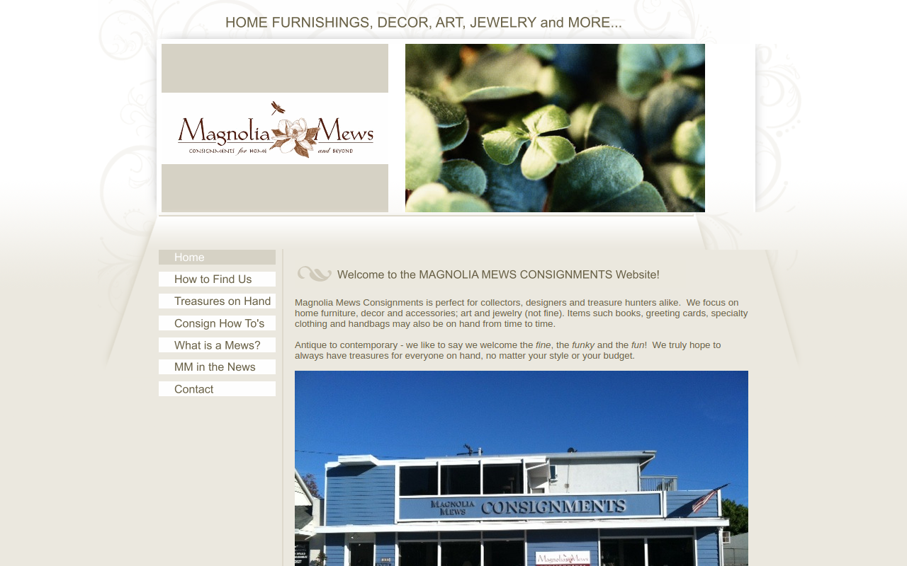 Magnolia Mews Consignments website preview