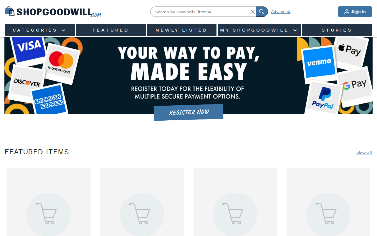 Goodwill Pick Up Center website preview