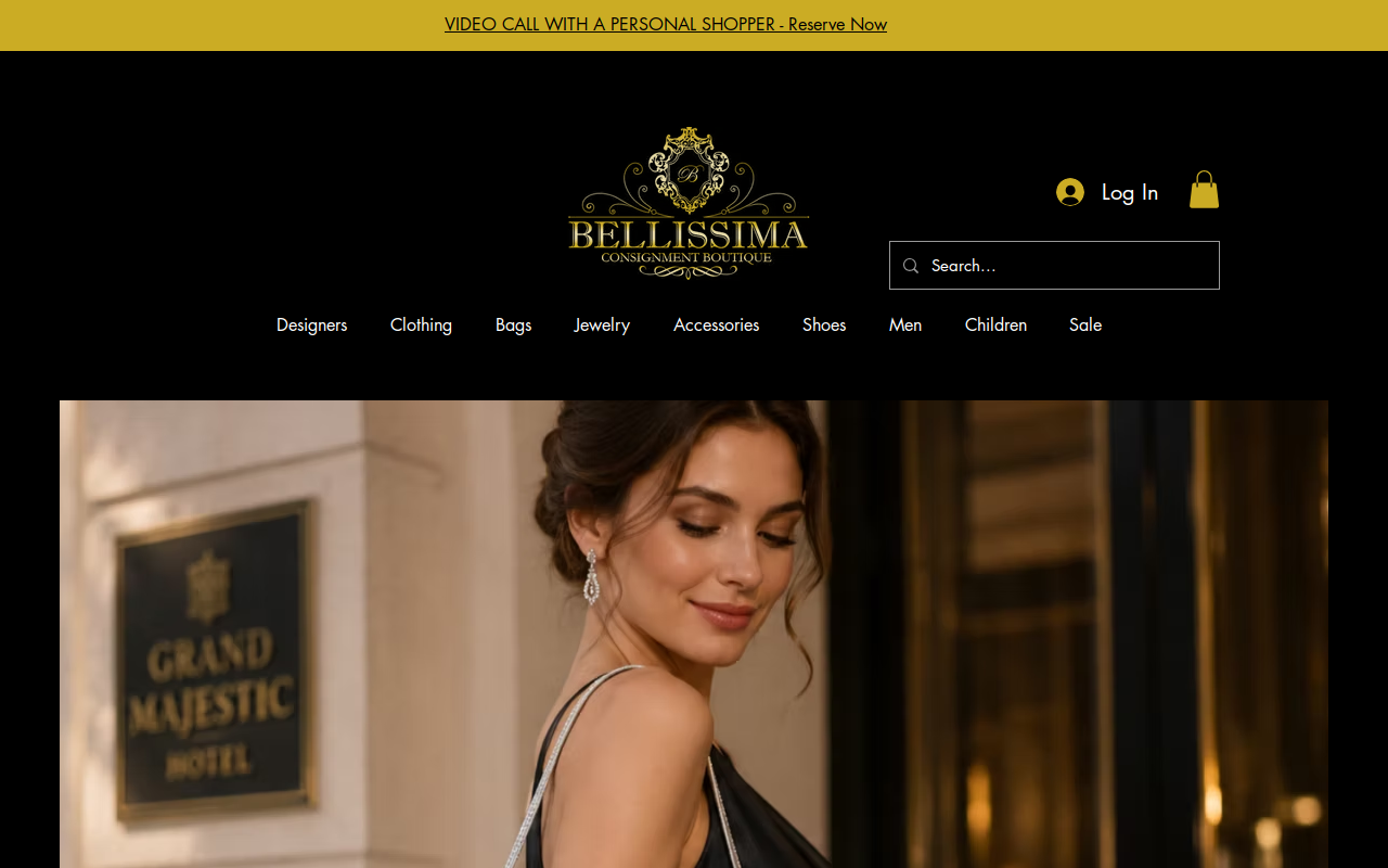 Bellissima Consignment Boutique website preview