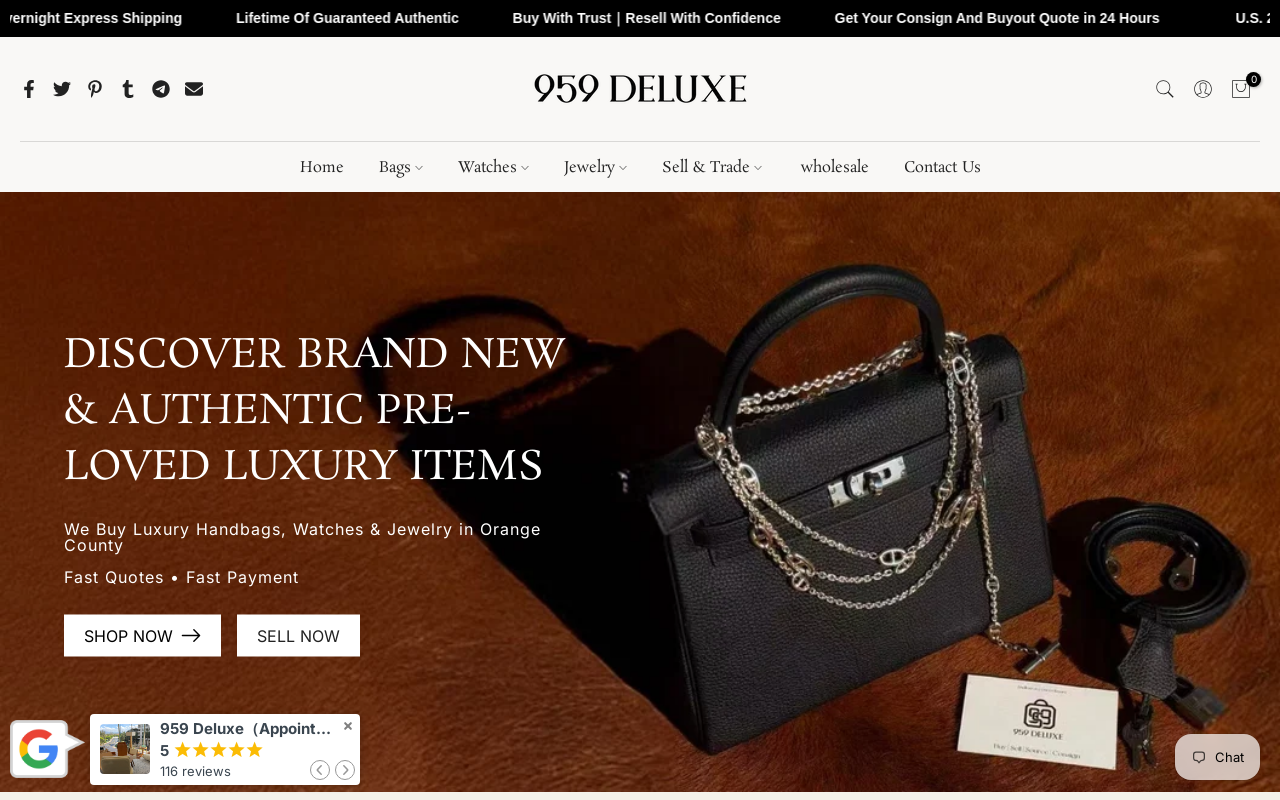 959 Deluxe website preview