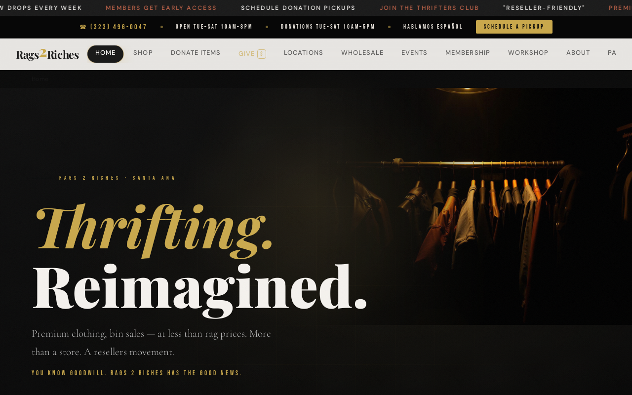 Rags 2 Riches website preview