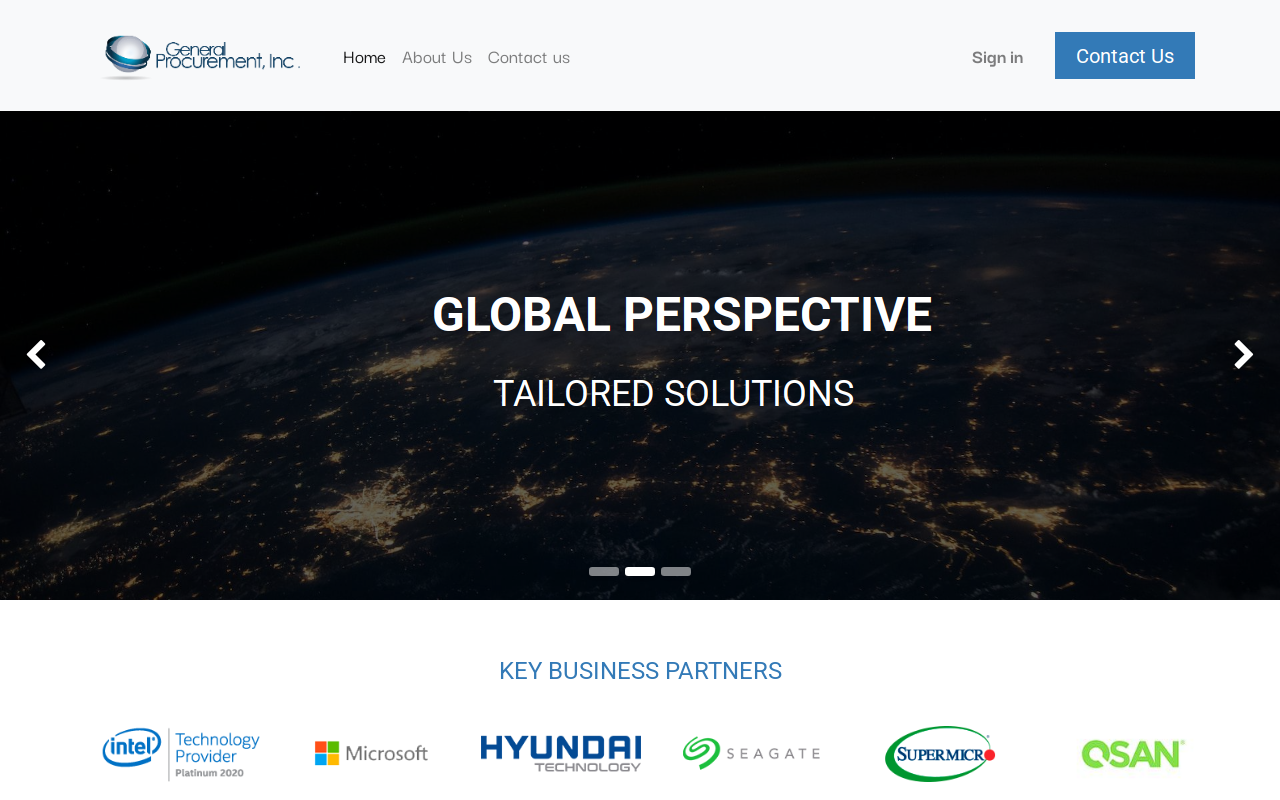 General Procurement website preview