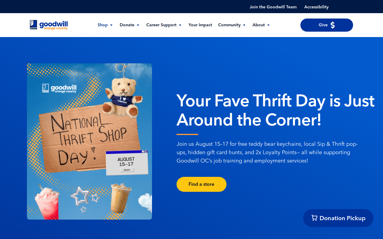 OC Goodwill Boutique Tustin website preview