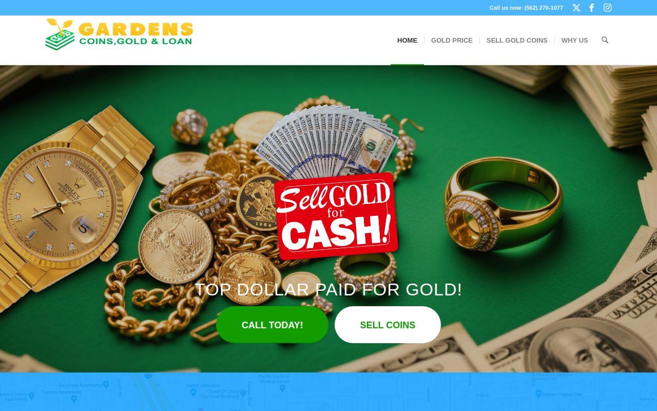 "gardens Gold & Loan ""cash For Gold""" website preview