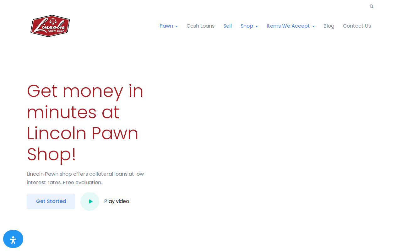 Lincoln Pawn Shop website preview